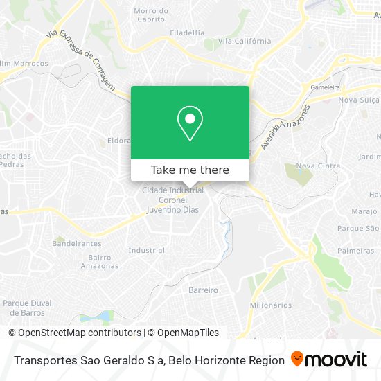 Transportes Sao Geraldo S a map