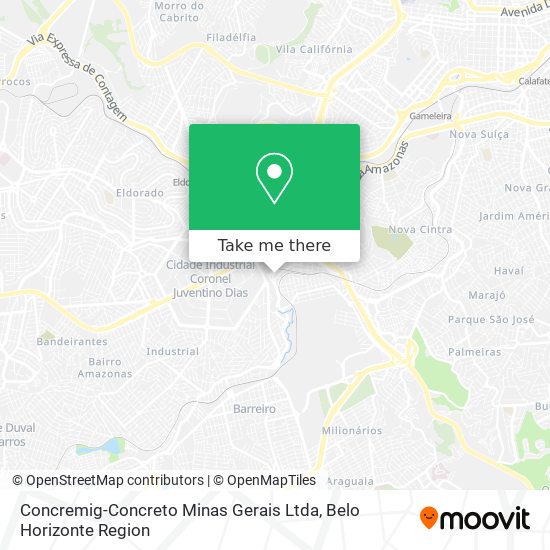 Mapa Concremig-Concreto Minas Gerais Ltda