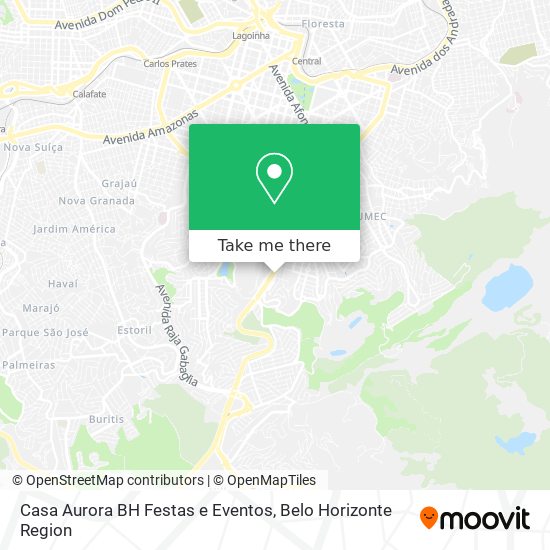 Casa Aurora BH Festas e Eventos map