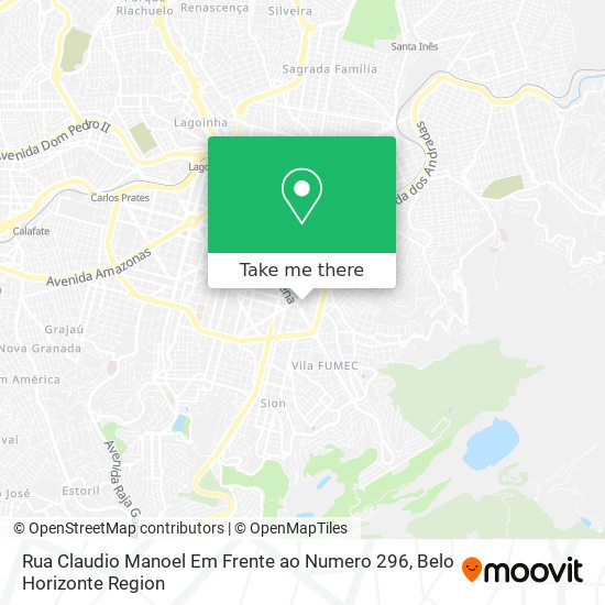Rua Claudio Manoel Em Frente ao Numero 296 map