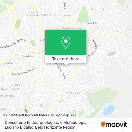 Mapa Consultório Endocronologista e Metabologia Luciano Bicalho