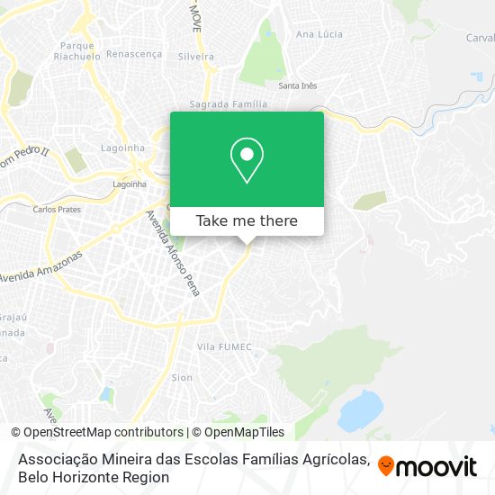 Mapa Associação Mineira das Escolas Famílias Agrícolas