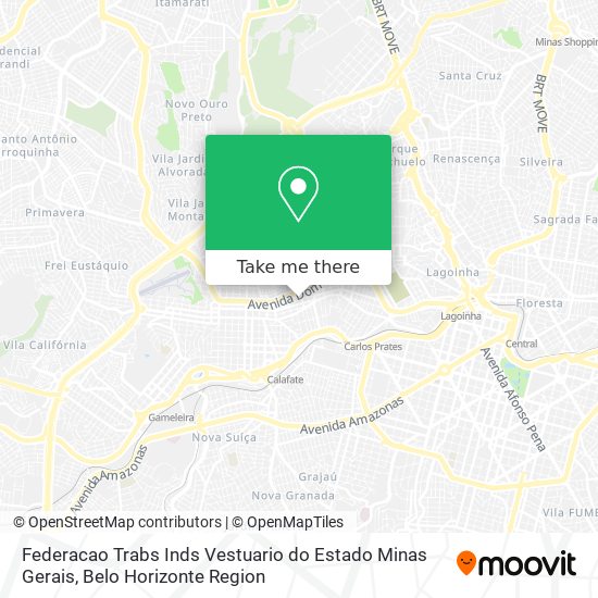 Federacao Trabs Inds Vestuario do Estado Minas Gerais map
