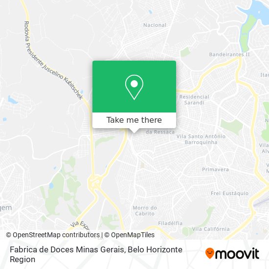 Fabrica de Doces Minas Gerais map