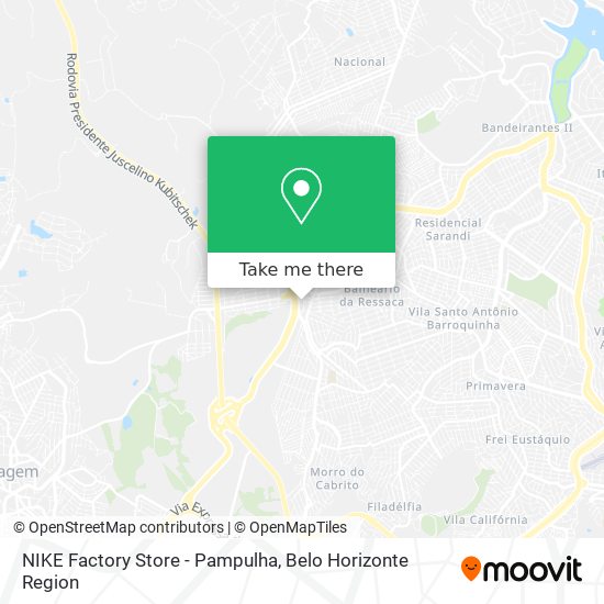NIKE Factory Store - Pampulha map