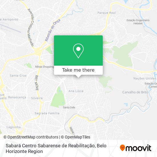 Sabará Centro Sabarense de Reabilitação map