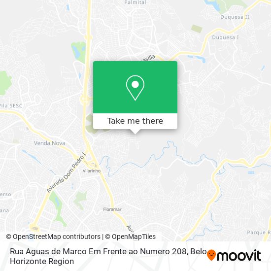 Mapa Rua Aguas de Marco Em Frente ao Numero 208