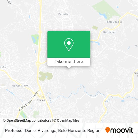 Professor Daniel Alvarenga map