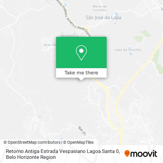 Retorno Antiga Estrada Vespasiano Lagoa Santa 0 map