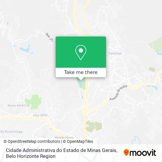 Cidade Administrativa do Estado de Minas Gerais map