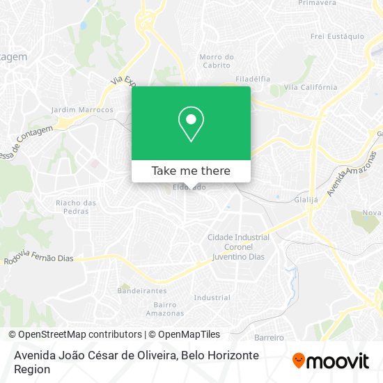 Mapa Avenida João César de Oliveira