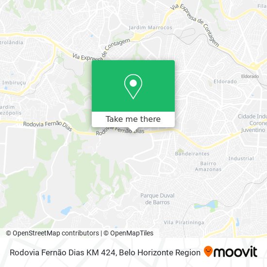 Rodovia Fernão Dias KM 424 map