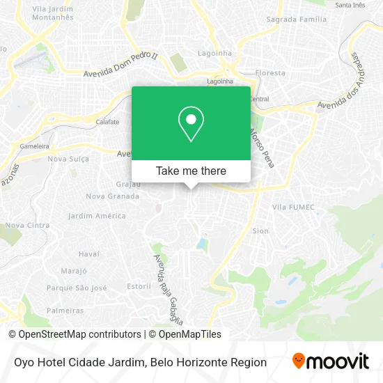 Oyo Hotel Cidade Jardim map