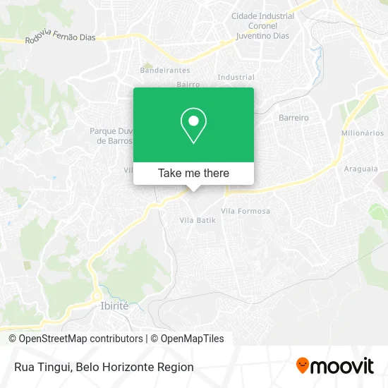 Rua Tingui map