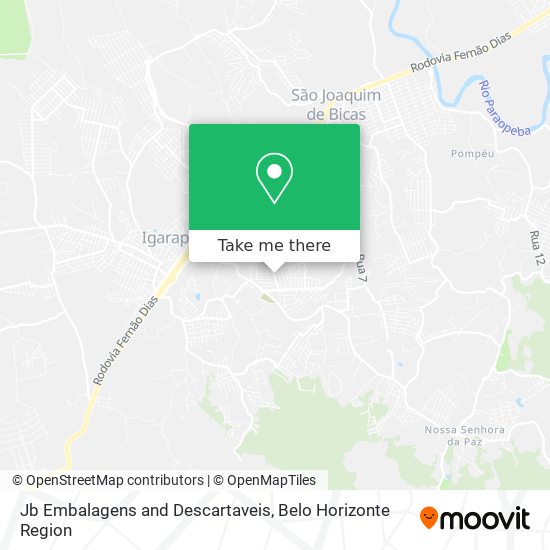 Jb Embalagens and Descartaveis map
