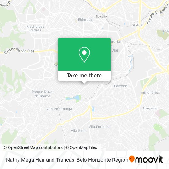 Nathy Mega Hair and Trancas map