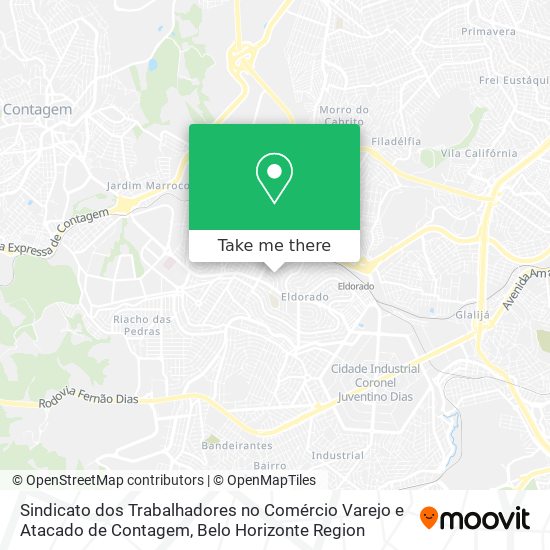 Mapa Sindicato dos Trabalhadores no Comércio Varejo e Atacado de Contagem