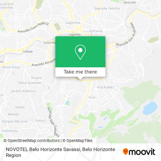 Mapa NOVOTEL Belo Horizonte Savassi