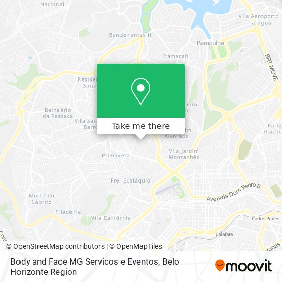 Body and Face MG Servicos e Eventos map