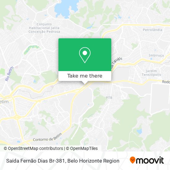 Saída Fernão Dias Br-381 map