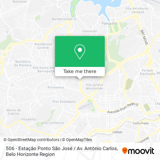 506 - Estação Ponto São José / Av. Antônio Carlos map