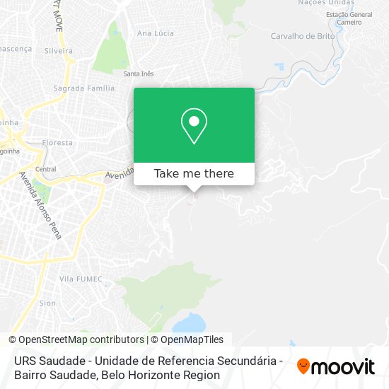 URS  Saudade - Unidade de Referencia Secundária  - Bairro Saudade map