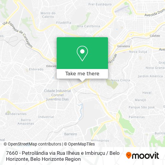 Mapa 7660 - Petrolândia via Rua Ilhéus e Imbiruçu / Belo Horizonte