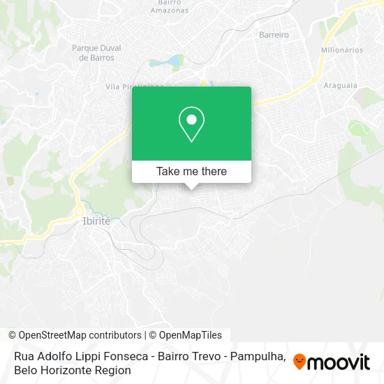 Rua Adolfo Lippi Fonseca - Bairro Trevo - Pampulha map