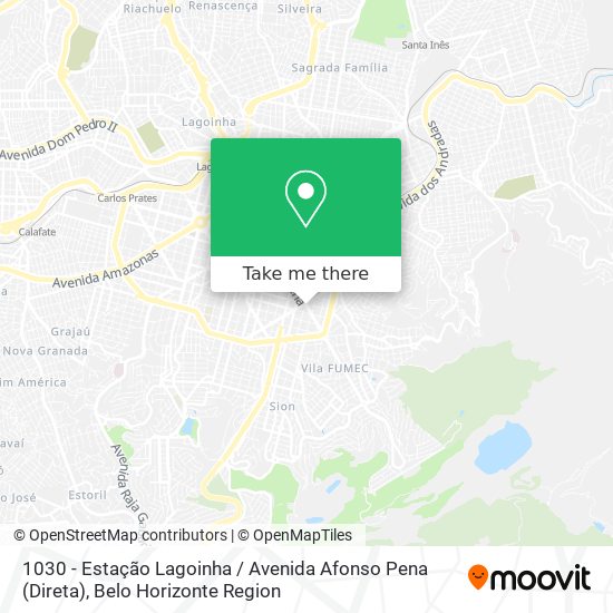 1030 - Estação Lagoinha / Avenida Afonso Pena (Direta) map
