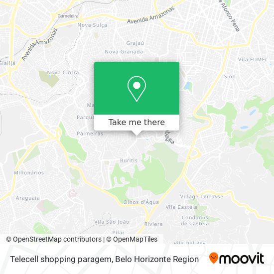 Mapa Telecell shopping paragem