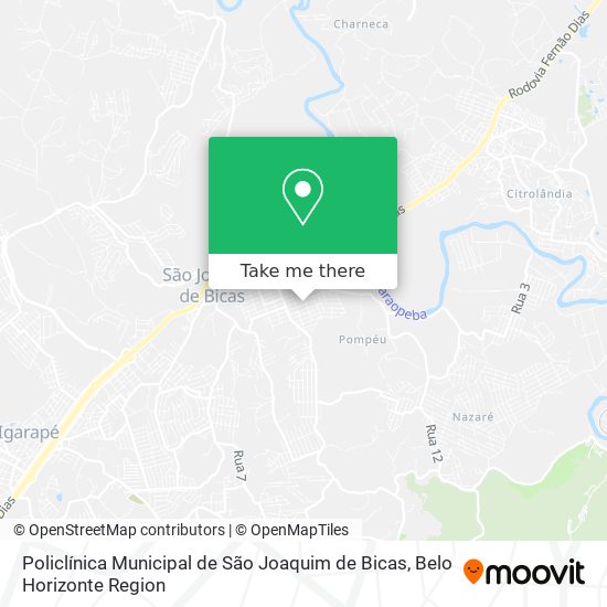 Policlínica Municipal de São Joaquim de Bicas map