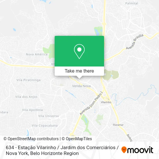 634 - Estação Vilarinho / Jardim dos Comerciários / Nova York map