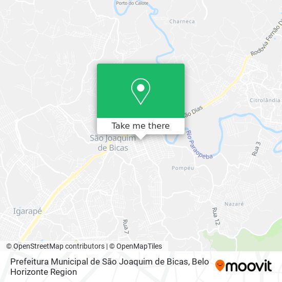 Prefeitura Municipal de São Joaquim de Bicas map