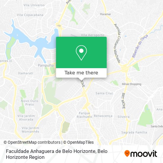 Mapa Faculdade Anhaguera de Belo Horizonte