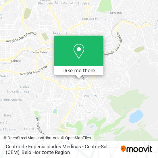 Mapa Centro de Especialidades Médicas - Centro-Sul (CEM)