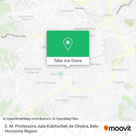 E. M. Professora Julia Kubitschek de Oliveira map