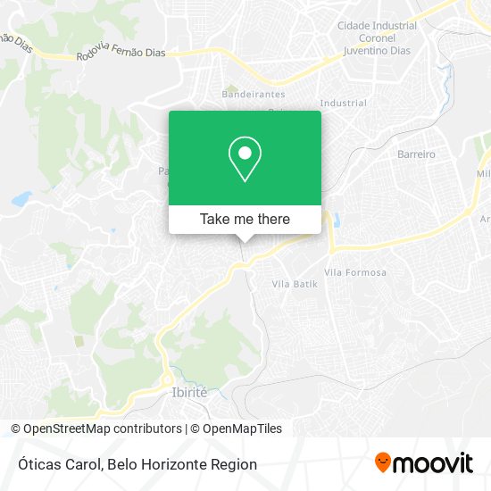 Óticas Carol map