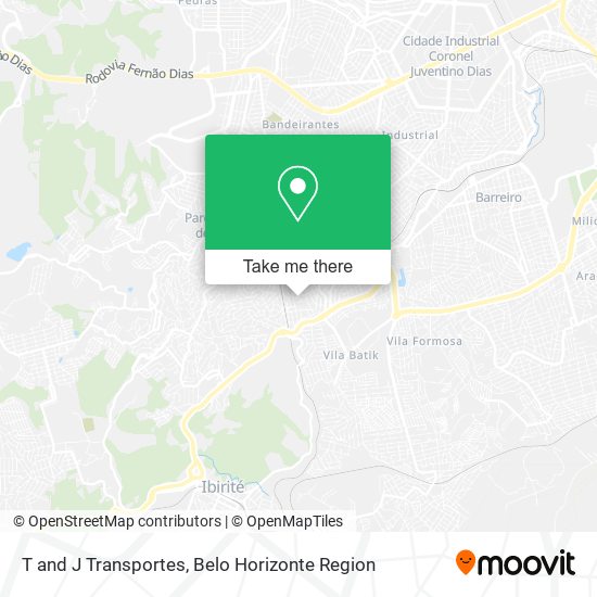T and J Transportes map