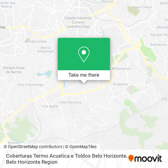 Coberturas Termo Acustica e Toldos Belo Horizonte map