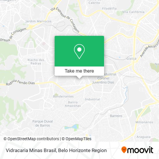 Vidracaria Minas Brasil map