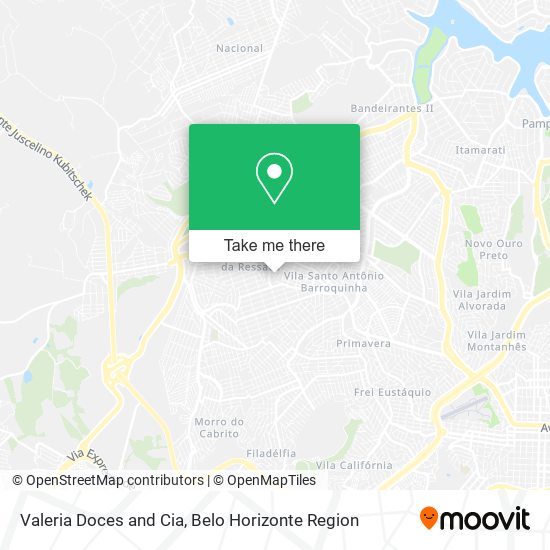 Valeria Doces and Cia map
