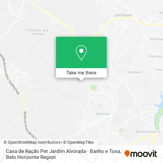 Casa de Ração Pet Jardim Alvorada - Banho e Tosa map