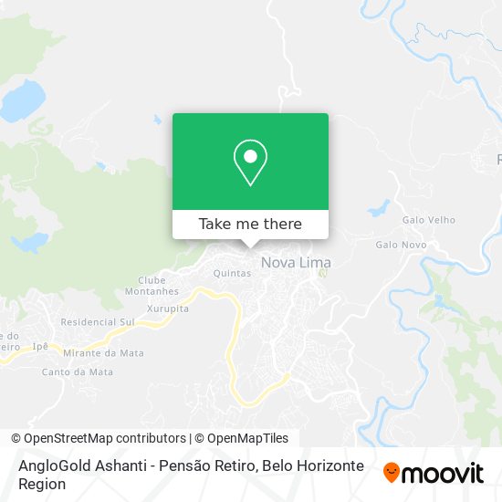 AngloGold Ashanti - Pensão Retiro map