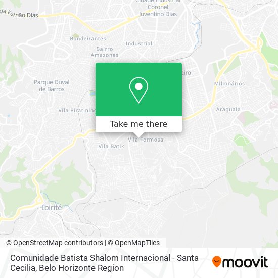 Comunidade Batista Shalom Internacional - Santa Cecilia map