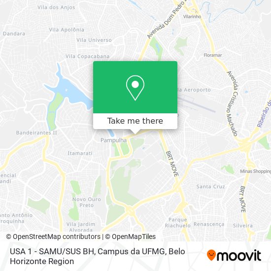 Mapa USA 1 - SAMU / SUS BH, Campus da UFMG