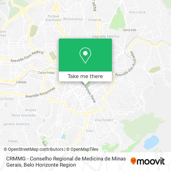 CRMMG - Conselho Regional de Medicina de Minas Gerais map