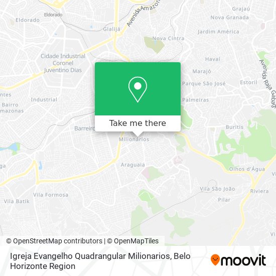 Igreja Evangelho Quadrangular Milionarios map