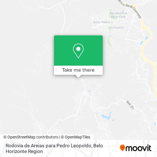 Rodovia de Areias para Pedro Leopoldo map