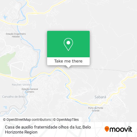 Casa de auxílio fraternidade olhos da luz map