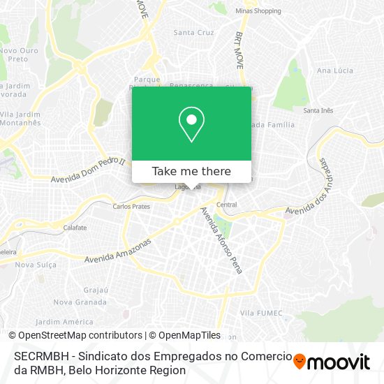 Mapa SECRMBH - Sindicato dos Empregados no Comercio da RMBH